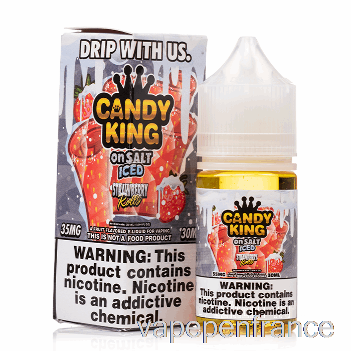 Petits Pains Glacés Aux Fraises - Candy King On Salt - Stylo Vape 30 Ml 50 Mg